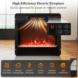 TV Stand with Electric Fireplace LED Lights Remote Controls Storage Cabinets