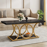 Tribesigns Rectangle Coffee Table, 47.24-inch Modern Coffee Tables for Living Room