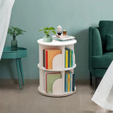 Rotating Bookshelf 2 Tier 360° Display Floor Standing Bookcase Stackable Shelves Bookshelf Organizer for Home Office