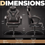 Fabric Gaming Chair with Footrest,Big and Tall Game Chair for Heavy People, Gamer Chair