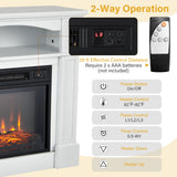 32" 1400W Electric Fireplace Mantel TV Stand Space Heater W/ Shelf White