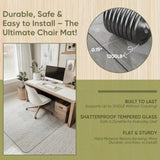 Office Chair Mat for Carpet and Hardwood Upgraded 36" x 48" Dual Use Tempered Glass Chair Mat for Chair