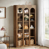 Tribesigns 70.87" Bookshelf, 5-Tier Arched Display Bookcase with Open Storage Shelves,