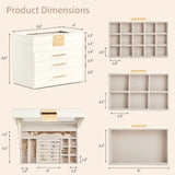 Deluxe 2-Drawer Velvet Jewelry Box with Clear Top View for Necklaces