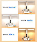 LED Clock Table Lamp USB Chargeable Dimmable Desk Lamp 2 Heads