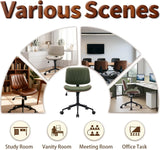 Armless Desk Chair, PU Leather Office Chair, Ergonomic Computer Task Chair