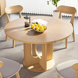 Farmhouse Round Fluted Dining Table for 4, 47 Inch Circle Kitchen Table with Wooden Pedestal Base, Dinner Tables, Customized