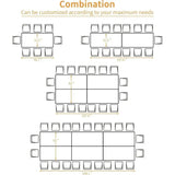 Large 78.7 Industrial Style Meeting Table Set for Conferences and Seminars