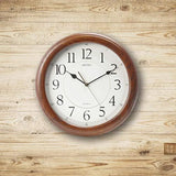 Wall Clock for Living Room with Quiet Sweep Second Hand,  Dark Brown