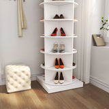360 degree rotating six tier shoe storage rack for entryway space saving