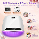 320W Big Space UV LED Nail Lamp For Manicure Drying Gel Nail Polish 72 LED Nail Dryer With Two LCD Screens