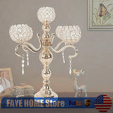 Candle Holders, 5-Arm Creative Iron Candelabra 55cm Gold for Dining Room