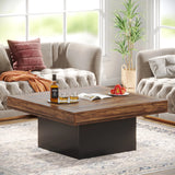Engineered Wood Low Coffee Table for Living Room Rustic Brown & Black