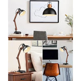Modern LED Desk Lamp w/ Upgraded Wireless Charger USB C Charging Port