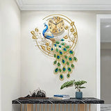 Creative Metal Wall Clock Modern Style Wall Watch Clock Peacock Shaped