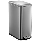 13 Gallon Kitchen Trash Can, Stainless Steel Step Garbage Bin with Soft-Close Lid