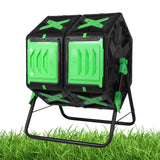 140L Dual Chamber Compost Bin Easy Setup Compost Bin Outdoor Tumbling Composting Bins
