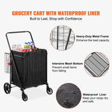 Folding Shopping Cart With Removable Waterproof Liner