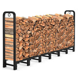 8ft Large Firewood Rack Outdoor, Metal Wood Rack For Fireplace Indoor & Outdoor,Wood