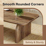 Tribesigns Farmhouse Rectangular Coffee Table, 47.24-Inch w/ Sturdy Base