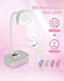 Wireless Nail Lamp LED UV Nail Dryer Rechargeable With Auto Sensor Touch Control Fast Drying Nail Light 360°