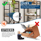 Triple 4 Tier Tree-Shaped Book Shelf 14 Open Display Shelves Wooden Metal Frame Freestanding Storage