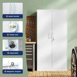 Metal Storage Cabinet with Locking Doors and 5 Adjustable Shelves