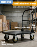 Heavy Duty Platform Truck Cart, 1800lb Capacity,Collapsible Flatbed Utility Cart