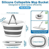 Collapsible Mop Bucket with Handle for Cleaning 16L(4.2 Gallon)et for Windows Cleaning Car Washing
