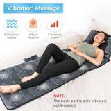 Full Body Massage Mat with Movable Neck Pillow 10 Vibrating Motors