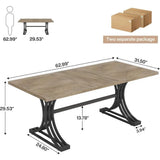 10.5ft Modern Conference Table for 8-10 People with Stylish Legs, Grey and Black