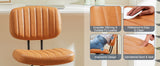 JHK Armless Office Desk Chair Back Lumbar Support Height Adjustable PU Leather Computer Chair