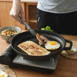 Cast Iron Skillet Pan with Dual Handles Non-Stick Round Griddle For Crepes And Pizza