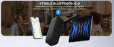 JUOVI Portable Bluetooth 6.0 TWS Pairing Wireless Speaker for Home Outdoor