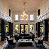 Luxury Gold Empire K9 Crystal Chandelier, 6-Light Adjustable Height Hanging Light