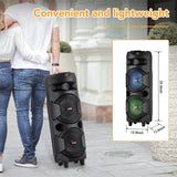 4000W Portable Bluetooth Speaker Dual 6.5" Woofer Sound System Party DJ