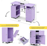 Manicure Table Nail Desk for Nail Tech with Dust Collector & Wrist Rest, Acetone Resistant Beauty Salon