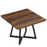 Tribesigns Square Dining Table for 4, 31.5" Industrial Dinner Table with Metal Base