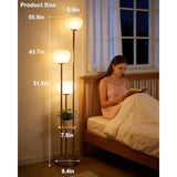 Gold Dimmable Floor Lamp with Table Mid Century Modern Floor Lamps