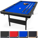 6, 7, or 8 ft Billiards Tables, Portable Pool Table Includes Full Set of Balls