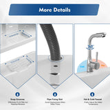 Household Plastic Kitchen Sinks| Freestanding Laundry Sink W/ Washing Board and Storage Shelf|