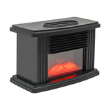 350W Mini Electric Fireplace Adjust 15-32°C Heater with 3D Realistic Flame