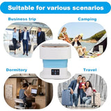 18L Portable Foldable Mini Washing Machine with 3 Modes for Clothes Underwear Small Laundry