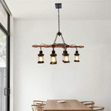 Vintage Wood Ceiling Chandelier Retro Ceiling Lamp Antique Industrial Chandelier