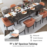 71In Large Rectangular White Dining Table for 4 5 6 8 10 People, Family Dinner Table