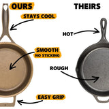 stargazer 10.5-inch cast iron skillet | made in usa, seasoned, premium frying pan