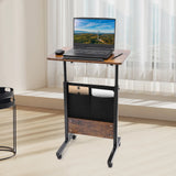 Adjustable Height Standing Desk, Portable Laptop Desk, Rolling Computer Stand