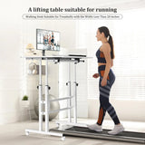 Small Standing Desk with Wheels, Mobile Stand Up Desk, Portable Standing Table