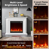 18 Inch Recessed Electric Fireplace Insert with Multi-Color Flame
