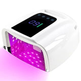 96W Rechargeable UV LED Nail Lamp Cordless UV Light for Nails with LCD Display Auto Sensor 4 Timer Setting